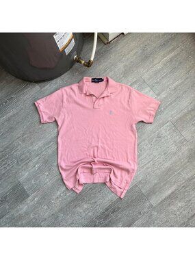 Pink / Blue Vintage 90’s Polo Ralph Lauren Preppy Embroidered Logo Polo Shirt